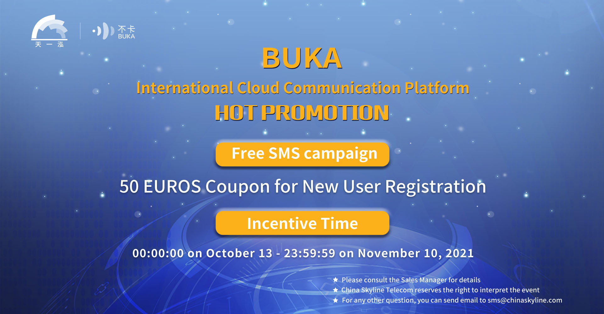 HOT PROMOTION ----- BUKA International Cloud Communication Platform
